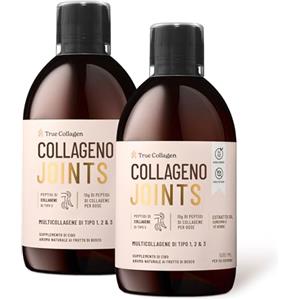 True Collagen - Collagen Joints 500 ml x 2 I 10g Peptidi di collagene per dose I MSM, Glucosamina, Condroitina I Fornitura per 40 giorni