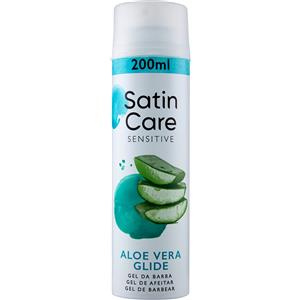 Gillette Satin Care Gel da Barba Aloe Vera 200 ml - Per Pelli Sensibili, Morbidezza e Scorrevolezza