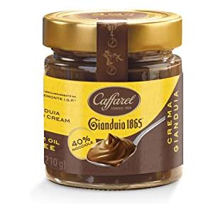 Caffarel Gianduia 1865 Crema Spalmabile Cioccolato Gianduia con 40% di nocciole italiane IGP, in vetro 210g