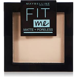 Maybelline New York Fit Me Matte&Poreless Cipria Opacizzante e Fissante, Pennello e Specchietto Inclusi, 115 Ivory