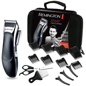 Remington Set Tagliacapelli - Lame autoaffilanti rivestite in ceramica - 8 pettini accessori + custodia professionale e altri accessori, funzionamento a rete-batteria, litio, Tagliacapelli, HC363C