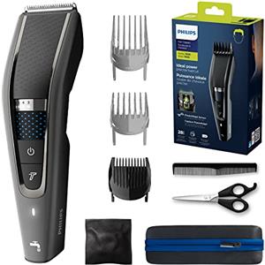 PHILIPS Hair Clipper Serie 7000 Regolacapelli Con Tecnologia Trim-N-Flow Pro, Modello Hc7650/15, Argento Nero