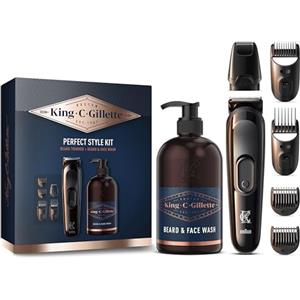 King C. Gillette Style Master KIT REGOLABARBA UOMO e DETERGENTE VISO UOMO 3 in 1, Idrata Viso e Barba, per la CURA DELLA BARBA, IDEA REGALO, Set Barba Uomo PROFESSIONALE