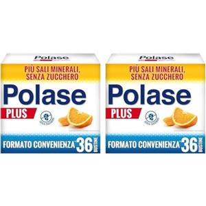 Polase Plus, più Magnesio e più Potassio, Integratore Alimentare di Sali Minerali, Contro Stanchezza e Fatica, Gusto Arancia e Mandarino, 36 Bustine (Confezione da 2)