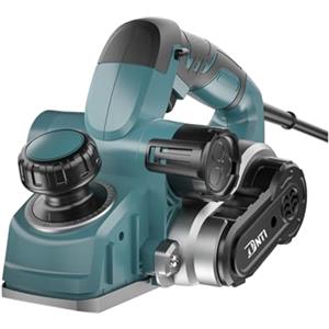DNTI pialla per legno elettrica Pialletto Elettrico Tensione 220-240 V Potenza 1050 W Giri Min 15000 Largh Pialla 82 Mm, Profondità Asportazione 4 Mm per la Lavorazione del Legno, Rifilatura(58219)