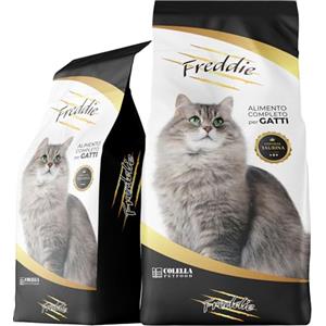 Generico Freddie Bicolore Doppio Gusto, Crocchette per Gatti, 20kg, Carne, Cereali, Proteine 28%, Grassi 10%, Fibra 2,4%, consigliato anche per Sterilizzati