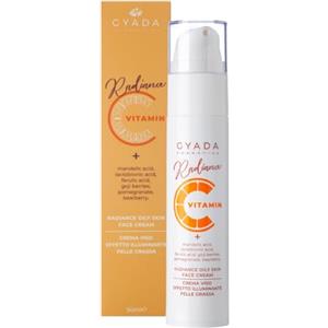 GYADA COSMETICS, Radiance Oily Skin Face Cream, Crema Viso Illuminante Pelli Grasse, Azione Normalizzante, Rigenerante, Antiossidante, Contrasta i Segni dell'Età, a Base di Vitamina C, 50 ml