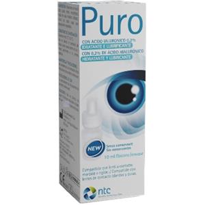 NTC Srl Soluzione Oftalmica Sterile 0,2% Acido Ialuronico - Gocce Idro-Lubrificanti per Occhi Senza Conservanti 10 ml