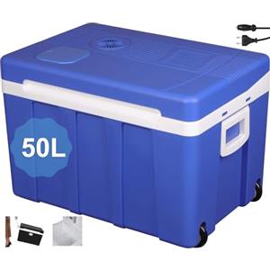 WOLTU Frigo Portatile 12V 220V, 50L Mini Frigorifero Silenzioso Elettrico, Minifrigo per Ufficio Campeggio Auto, Caldo e Freddo Blu