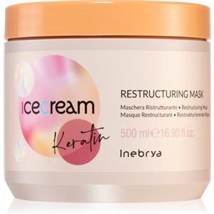 Inebrya Ice Cream Maschera Ristrutturante alla Cheratina 500 ml - Districante e Anticrespo per Capelli Fragili