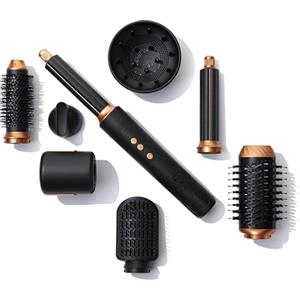 Leto 7in1 Spazzola ad aria calda e asciugacapelli - spazzola rotonda, ferro arricciacapelli, piastra, diffusore, concentratore, Coanda, ioni, 1400W