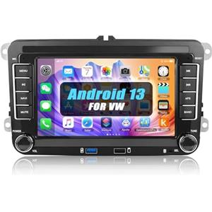 CAMECHO [1+32G] CAMECHO Android 13 Autoradio per VW Polo Touran Golf 5 Golf 6 Skoda Passat Tiguan,7 Pollici HD TouchScreen Schermo Navigatore con Mirror Link WiFi RDS FM USB Bluetooth Comandi al Volante