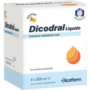 DICOFARM REIDRATANTI ORALI Dicodral Liquido Alimento Liquido Reidratante Orale 4X200 Ml