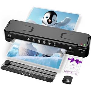 MAXDONE Plastificatrice A3, Plastificatrice, Laminatrice a Caldo e a Freddo Con Laminazione, tagliacarta e arrotondatrice di angoli per formati A3, A4, A5, A6, A7 Riscaldamento Veloce & Senza Bolla