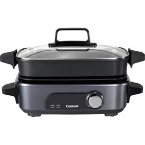 Cuisinart Cook In 5 in 1 Multi Cooker | Grill, Sear, Steam, Simmer e Slow Cooker | Antiaderente, Piastre e padelle intercambiabili | Impilabile, facile da riporre | Efficienza energetica | Grigio