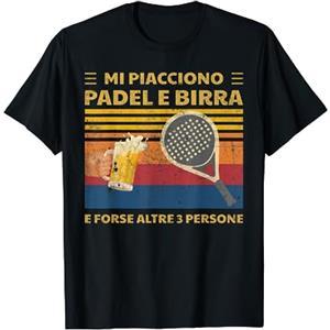 Padel Paddle Alcol Padel Birra Divertente Maglietta