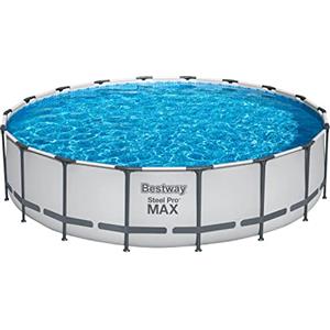 Bestway 56462-5 Set Piscina Fuori Terra Steel Pro MAX Rotonda da 549x122 cm