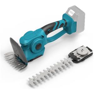 Roadtime Tagliasiepi e cesoie per Erba a Batteria 2 in 1, Forbici elettriche 60° Regolabili Compatibile con Makita 18V Batteria, Tagliabordi con 2 Lame per Tagliare arbusti ed Erba (Senza Batteria)