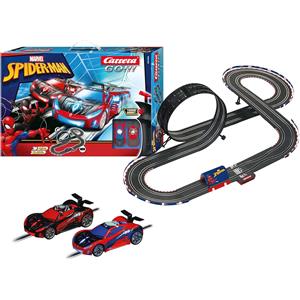 Carrera GO!!! Spider Racing Pista 1:43 con 2 Vetture - Divertimento d'Azione per Tutta la Famiglia