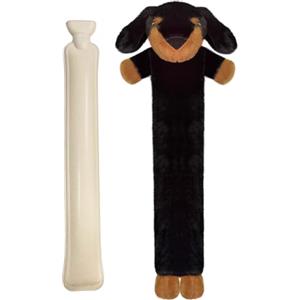 Bseical Borsa dell'acqua calda lunga da 2 litri, con fodera morbida, rimovibile e lavabile, per bambini, borsa dell'acqua calda di alta qualità, con orsetto di peluche morbido, regalo (bassotto)