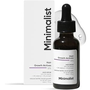 Minimalist Siero per la crescita dei capelli Actives al 18%,con Procapil, Capixyl, Redensyl, nero, 30 ml (confezione da 1)