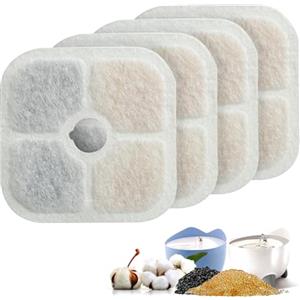 PewinGo Filtri Fontanella per Gatti,Compatibile Con la Gatti Fontana 2.5L/84.5 oz,4 Pezzi Filtro di Ricambio per Distributore d'acqua per Gatti