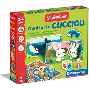 Clementoni Sapientino Genitori e Cuccioli - Gioco Educativo per Bambini 2-4 Anni con Flashcards per Riconoscere Animali e Cuccioli
