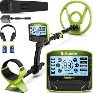 Hazlewolke Metal Detector professionali per adulti con Pinpoint & modalità di memoria, 5 modalità con maggiore precisione 25CM bobina impermeabile per il rilevamento dell'oro, display LCD più grande