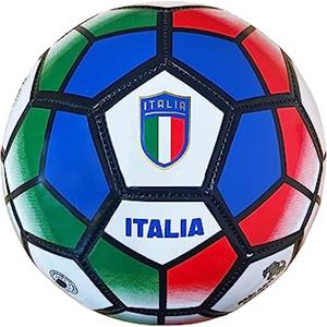 Mikado Sport Palla Calcio Italia - Pallone Bambini Adulti Taglia 5 - Tricolore - Grande