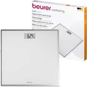Beurer GS 120 Bilancia Digitale Compatta in Vetro con Effetto Specchio, Display LCD 22 mm, Portata 150 kg, Formato Salvaspazio 27x26 cm, Graduazione 100 g, Auto-On/Off, Design Elegante e Moderno