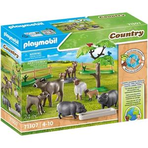 Playmobil Country 71307 Set da Gioco Animali della Fattoria con Mucche, Capre, Pecore e Maiali Vietnamiti