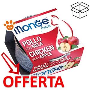 Monge Fruits Cat Adult Pollo e Mela - Lattina da 80 Gr - CONFEZIONE RISPARMIO