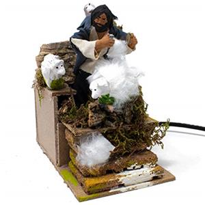 Joy Christmas - Pastore per Presepe in Movimento Il Tosatore - Terracotta - Rosso