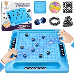 Pipihome Gioco di Scacchi Magnetici, Magnetic Chess Game, Giochi da Tavolo Magnetici, Gioco da Tavolo Educativo, Pietre Magnetiche Scacchiera Portatile Multigiocatore per Riunioni di Famiglia e Viaggi