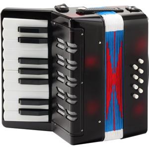 Classic Cantabile Bambino Nero Fisarmonica per Bambini, Nero (da 3 anni, 17 tasti note, 8 bassi, tracolle regolabili)