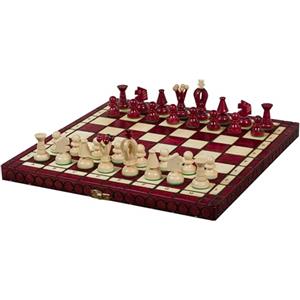 Sunrise Chess & Games Eleganti scacchi all'alba, Sunrise Chess Set di scacchi reali medi (35x35 cm) con aspetto ciliegio: tradizione ed eleganza in un set
