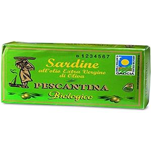 Baule Volante Pescantina, Sardine in olio extravergine d'oliva bio, 120g (Confezione da 6)