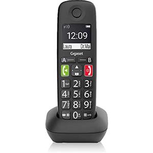 Gigaset E290HX, Telefono Portatile con Suonerie Forti, Numeri Grandi, Audio Potenziato, Tasti di Chiamata Rapida, Vivavoce con Volume Regolabile, Nero, Nessun Rete Fissa, senza base DECT