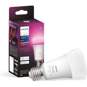 Philips Hue White and Color Ambiance Lampadina Smart LED, Attacco E27, 11W, Luce Bianca o Colorata, Dimmerabile, Controllo con Bluetooth e Hue App, Funziona con Alexa, Google Assistant e Apple HomeKit