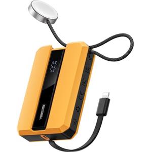 VEEKTOMX Power Bank 30W PD VEEKTOMX Powerbank 10000mAh per iPhone Caricatore Portatile con Cavo Integrato Caricabatterie per Apple Watch Batteria Esterna Compatibile con iPhone 14/13/12/11/iWatch ecc. (Giallo)