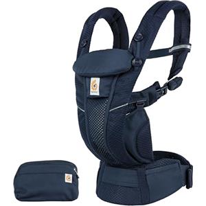 Ergobaby Marsupio Ergobaby Omni Breeze per neonati, 4 posizioni SoftFlex Mesh marsupio anteriore ergonomico marsupio posteriore per neonati, Midnight Blue