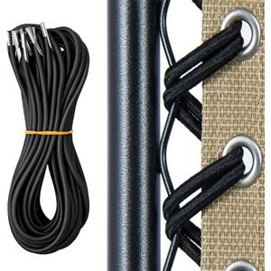 OFFCUP Ricambio per Sedia a Gravità Zero, 4 Pezzi Corde Elastiche di Ricambio, Nero Cordini di Ricambio Universali, per Sedia Reclinabile Senza Gravità, Sedia da Giardino (2 x 2.45 m + 2 x 1.45m)