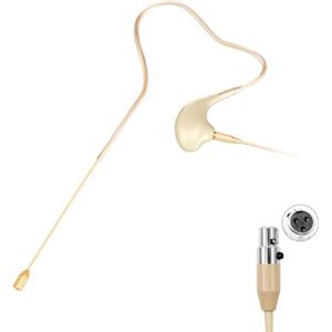 KIMAFUN Microfono Gancio per Orecchio Singolo Archetto Headset Headworn Microphone a Condensatore Compatibile con Trasmettitore Bodypack del System Wireless, Mini XLR TA3F, Beige, HC-830 D3