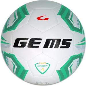 Gems UN07-0313 OLIMPICO ACADEMY Pallone da Calcio, Calcetto, Calciotto, Futsal, BIANCO/VERDE Taglia 4