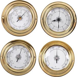 F Fityle 4 Pezzi Barometri Orologio Misuratore Termometro Igrometro Strumenti a Vela Stazioni Meteo per Yacht Barca Barca