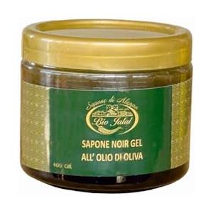 Bio Jalal sapone di Aleppo Noir gel all'olio di oliva e olio di alloro 400gr scrub 100% naturale come esfolliante e rigenerante per il corpo e viso nell' Hammam o in bagno prodotto in Turchia