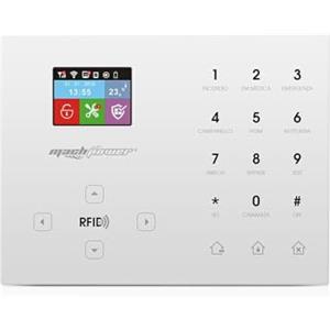 Mach Power Kit Centrale di Allarme Touch 32 Zone Wireless + 8 Zone Filari, GSM/GPRS/Wi-Fi, Display Touch, Supporto RFID, Antifurto Casa e Ufficio, Controllo Remoto da App