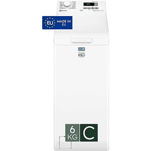 ELECTROLUX EW6T526C LAVATRICE CARICA ALTO, Caricamento dall'alto, 6 kg, 15 programmi, Profondità 60 cm, Giri 1200 rpm, BIANCO, livello rumorosità centrifuga 77 dB(A), Classe C
