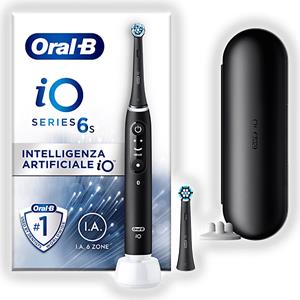 ORAL-B Spazzolino elettrico ORAL-B iO SERIES 6S, 5 programmi, 1 testina di ricambio, con custodia, Nero