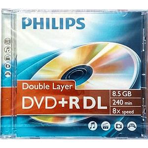 Philips DVD R DL 8,5 GB - 240 min - 5 pz - Modello DR8S8J05C/00
